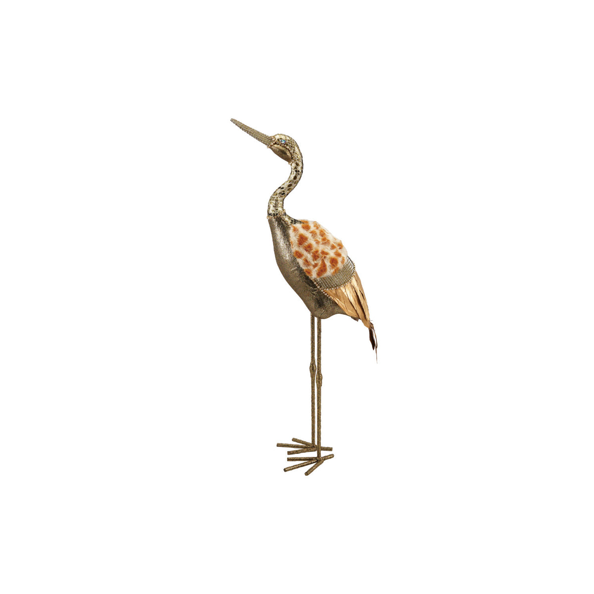 Foam & Fabric Crane with Jewels & Feathers