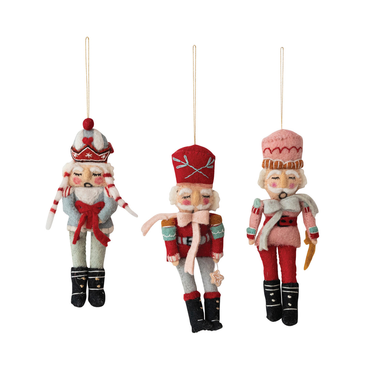 handmade wool felt nutcracker ornament