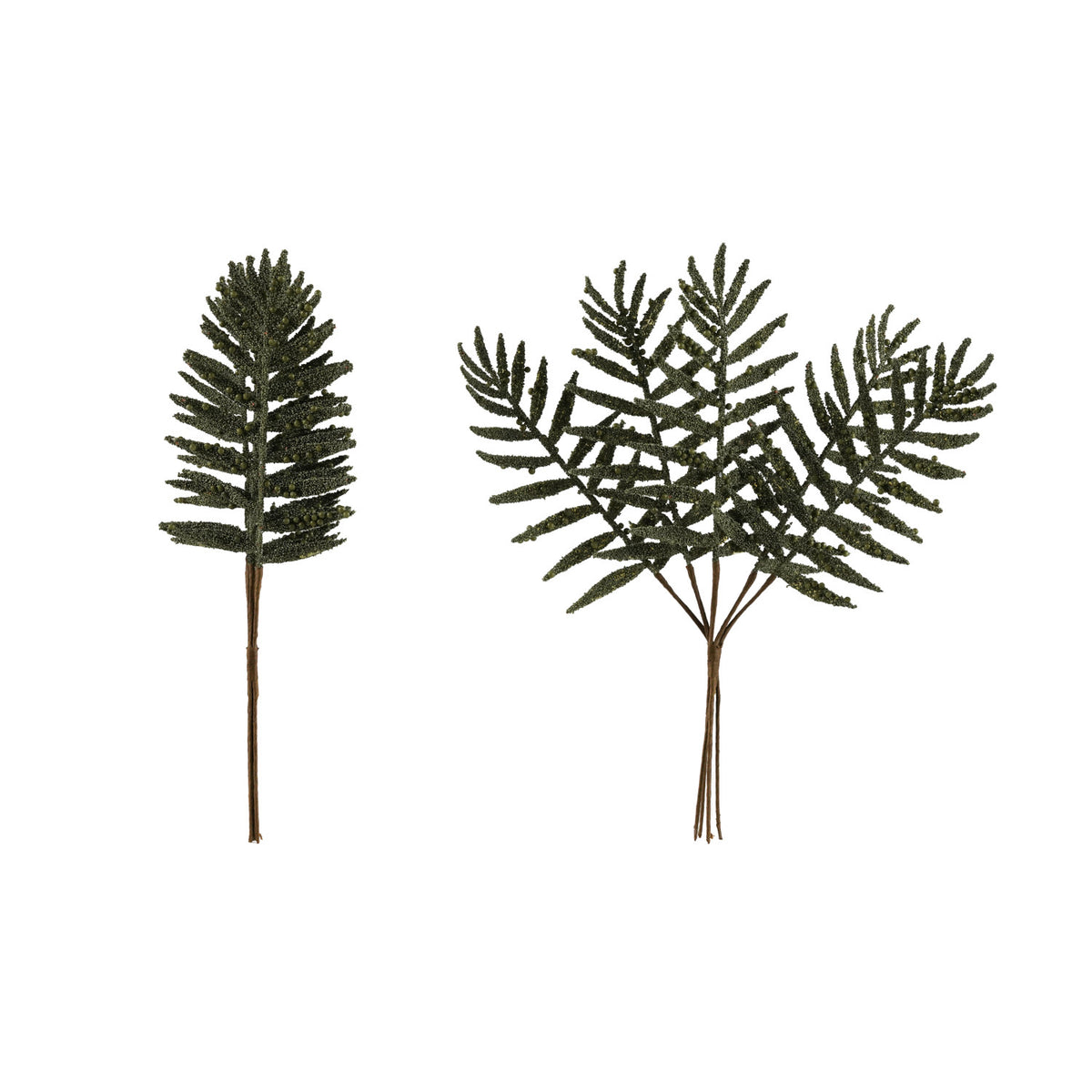 Faux Leaf Pick with Beads, Green (Contains 5 Pieces)