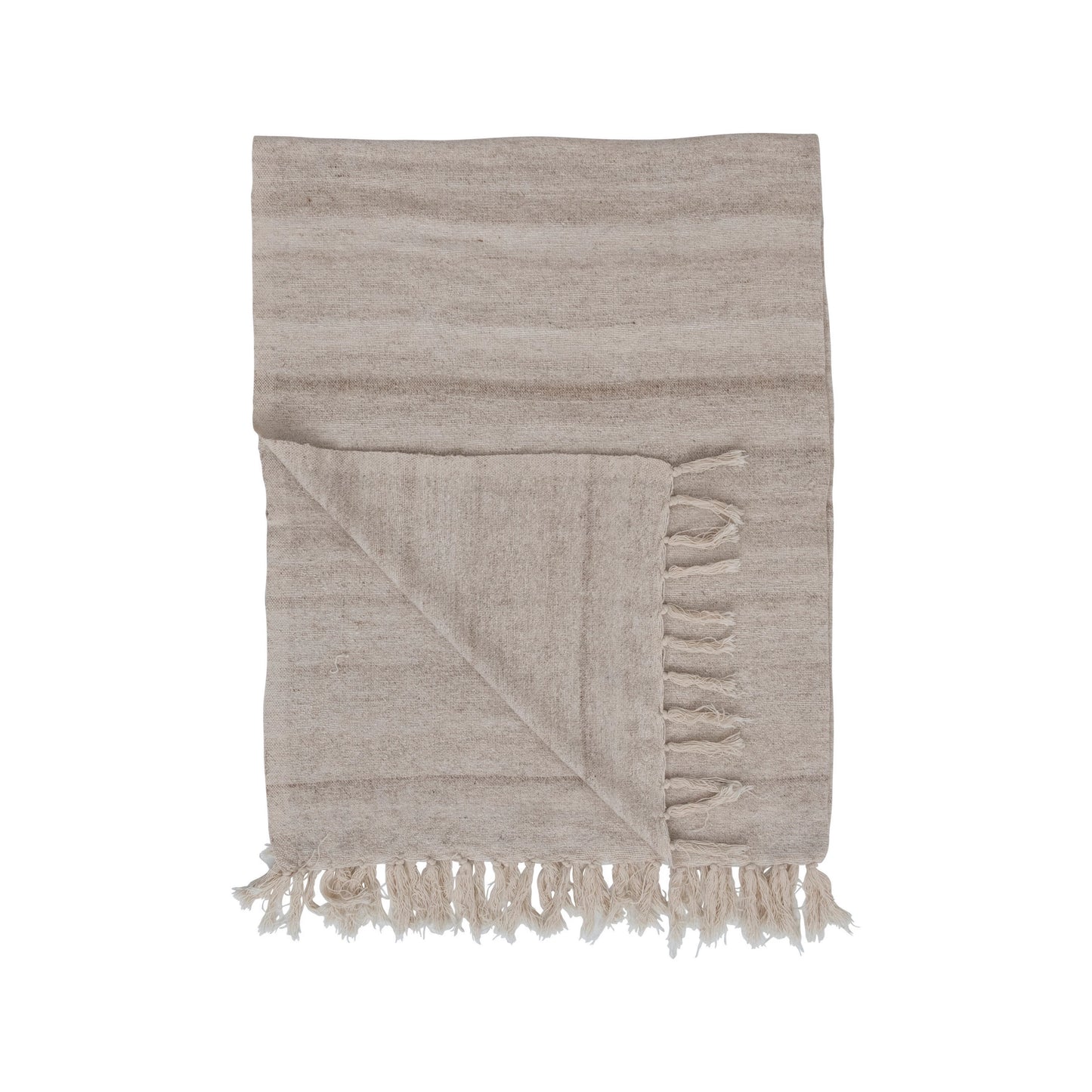 Wool & Cotton Throw w/ Fringe